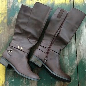 Brown Leather Tall Boots
